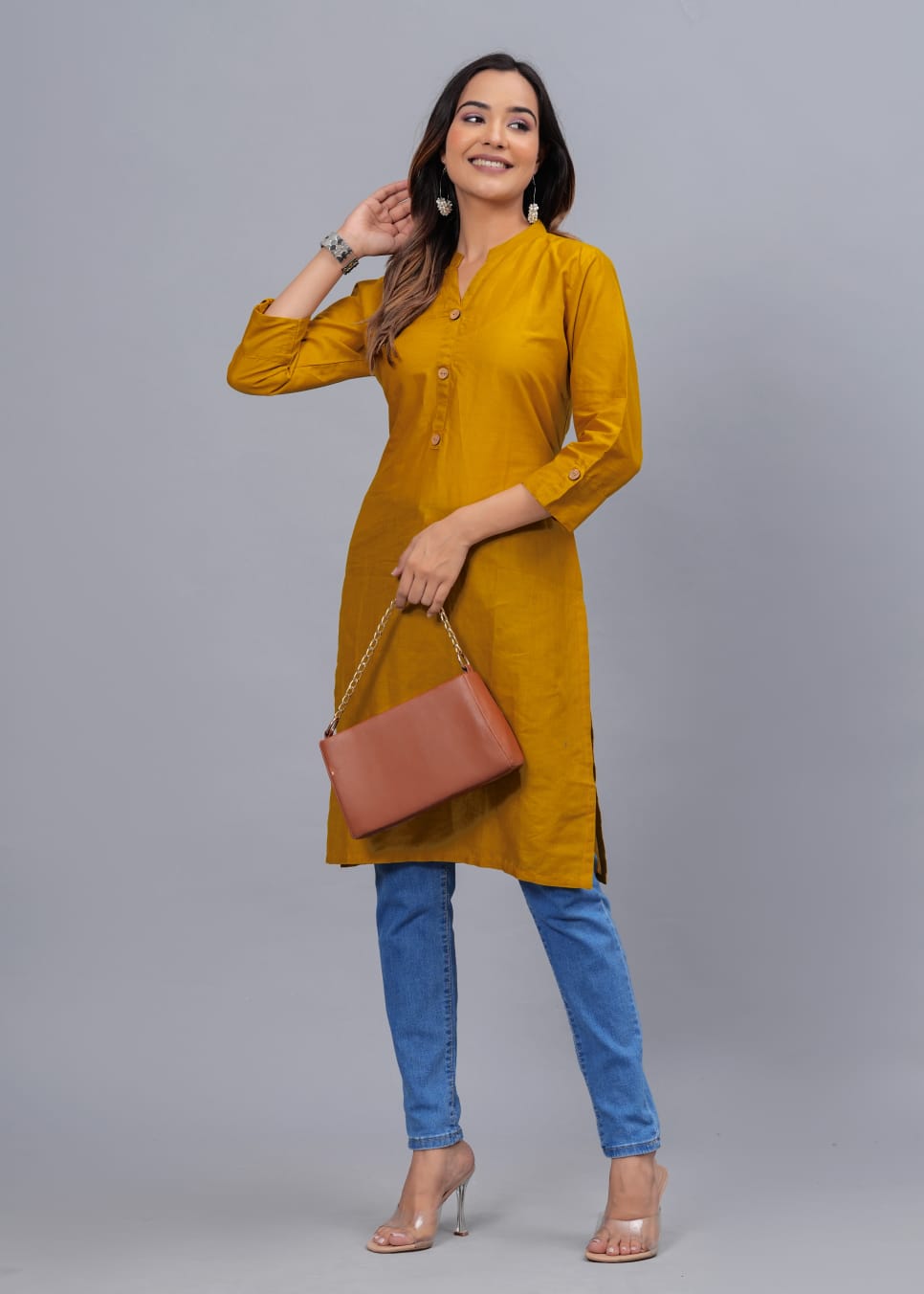 Cotton Kurti with Traditional Sleeves for Women