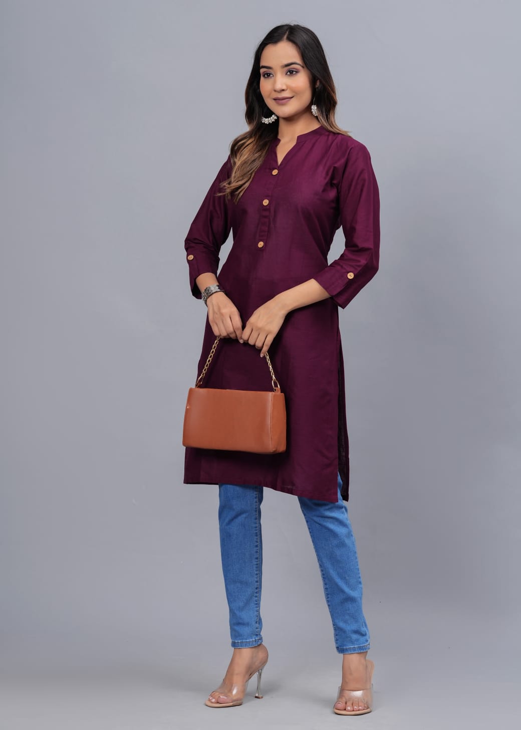 Cotton Kurti with Traditional Sleeves for Women