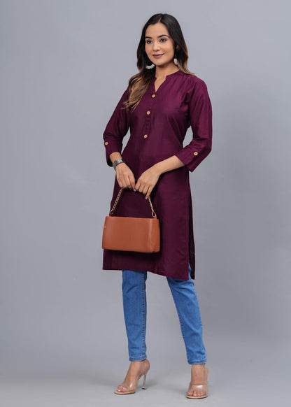Cotton Kurti with Traditional Sleeves for Women