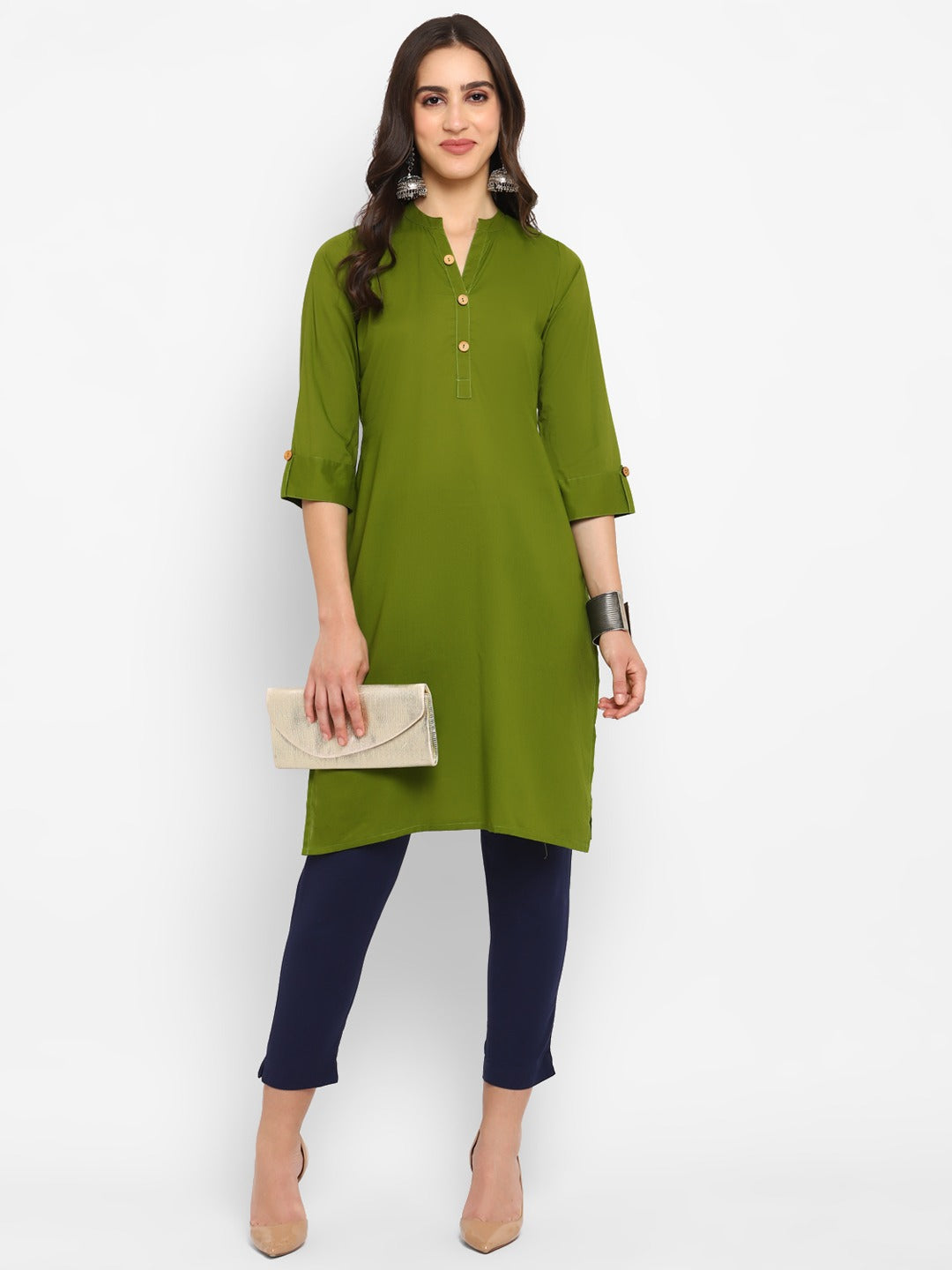 Cotton Kurti with Traditional Sleeves for Women