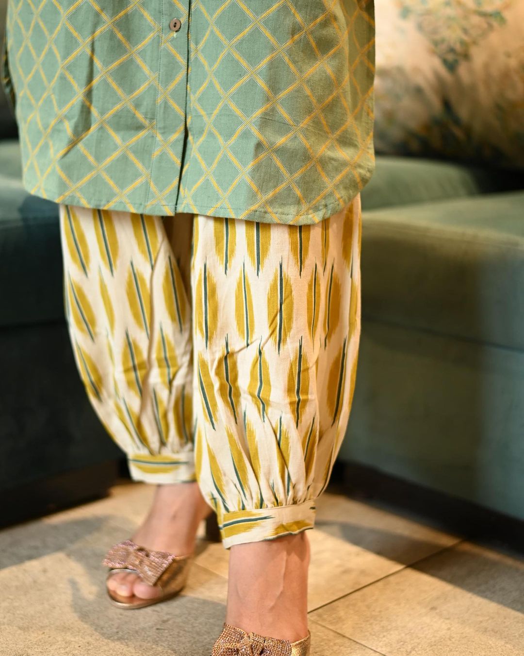 Cotton Pathani Kurta with Embroidery & Patiala Pant Set