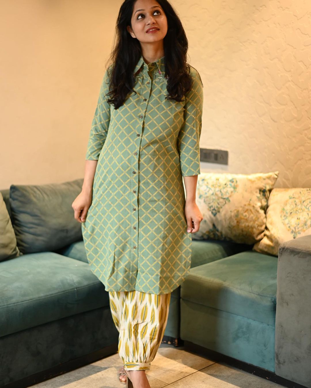 Cotton Pathani Kurta with Embroidery & Patiala Pant Set