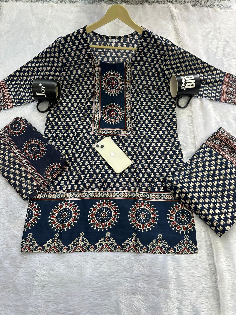 Cotton Printed Gopi Dress Set with Sharara and Malmal Dupatta