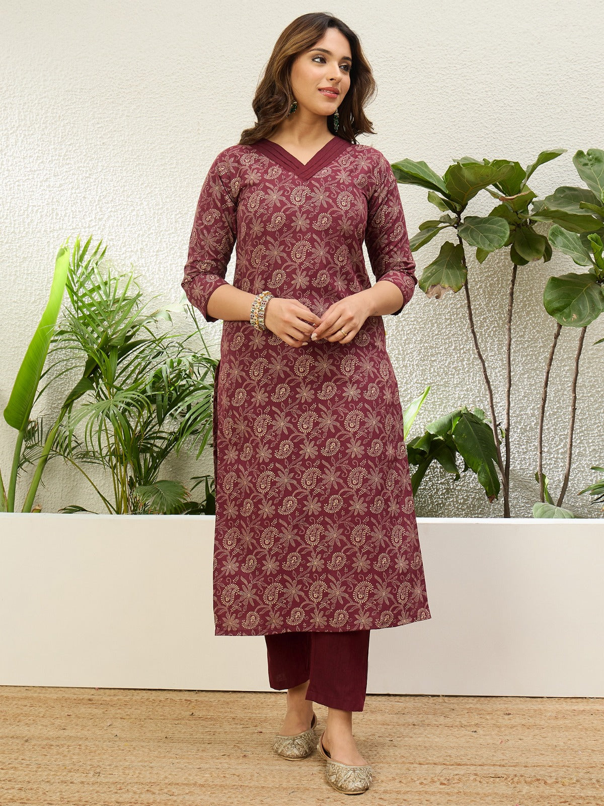 Cotton Printed Straight Kurta Pant Dupatta Set | 3 Piece