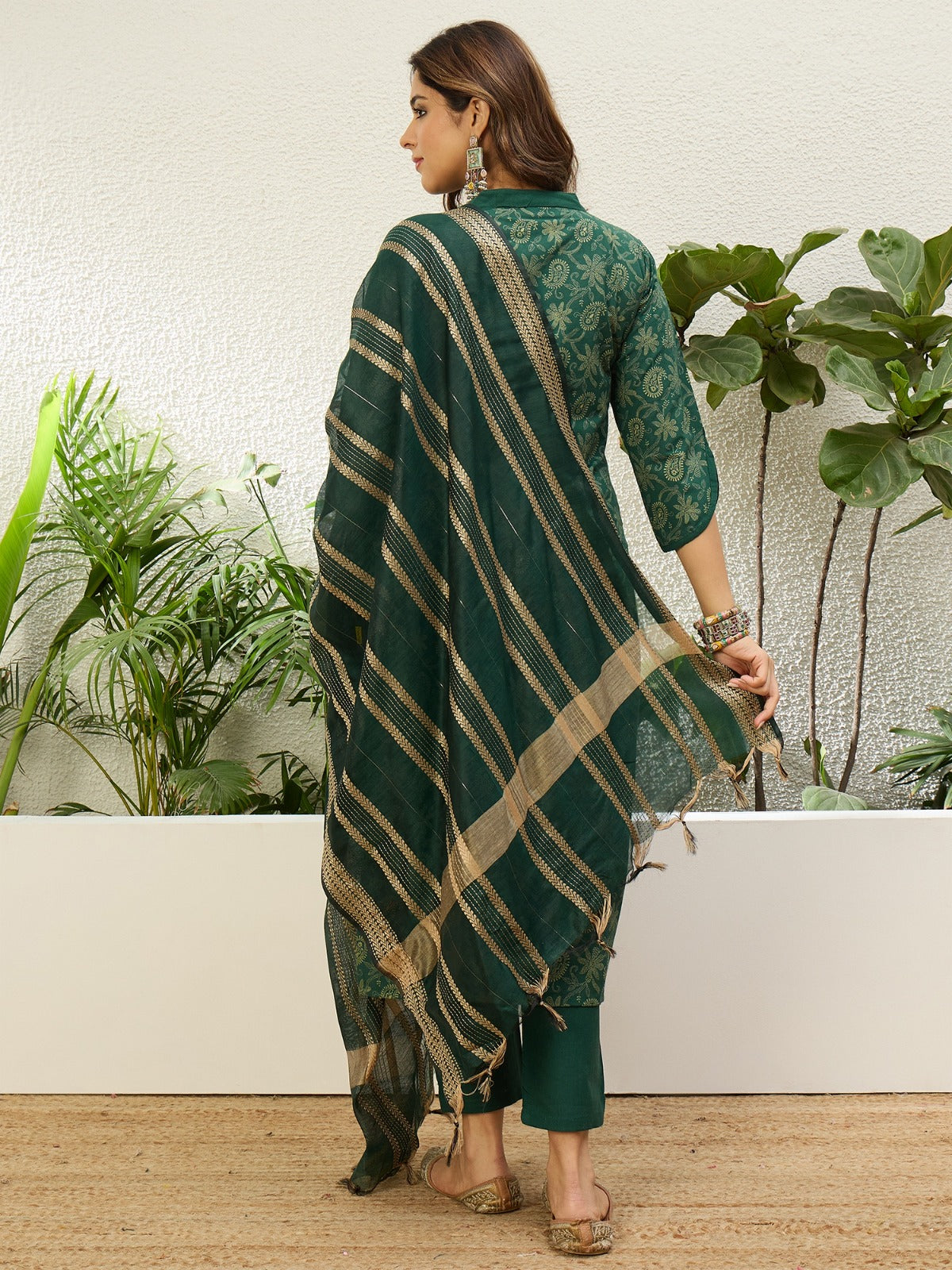 Cotton Printed Straight Kurta Pant Dupatta Set | 3 Piece