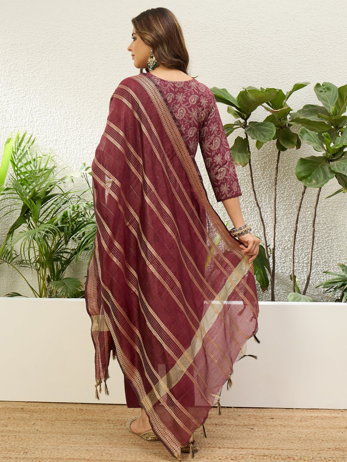 Cotton Printed Straight Kurta Pant Dupatta Set | 3 Piece