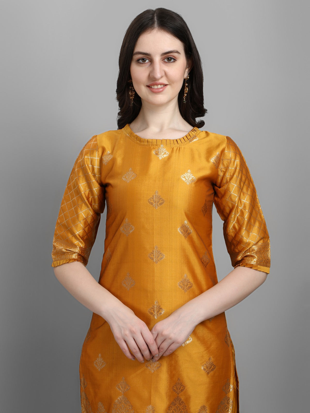 Cotton Silk Kurta Pant Set with Banarasi Silk Dupatta
