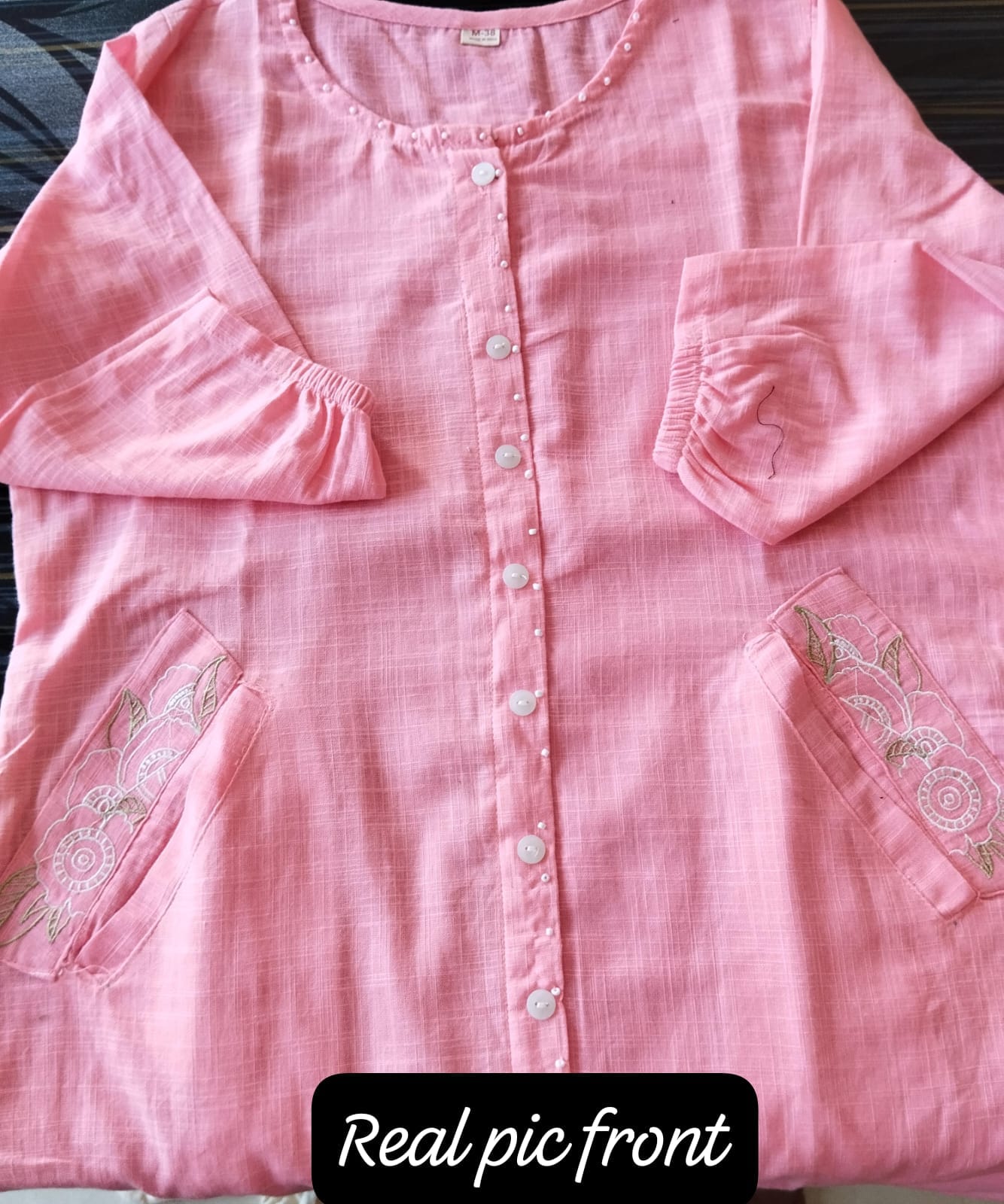 Cotton Slub Embroidery Kurti with Pant