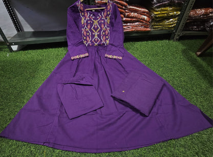 Cotton Suit with Embroidery, Pant & Dupatta