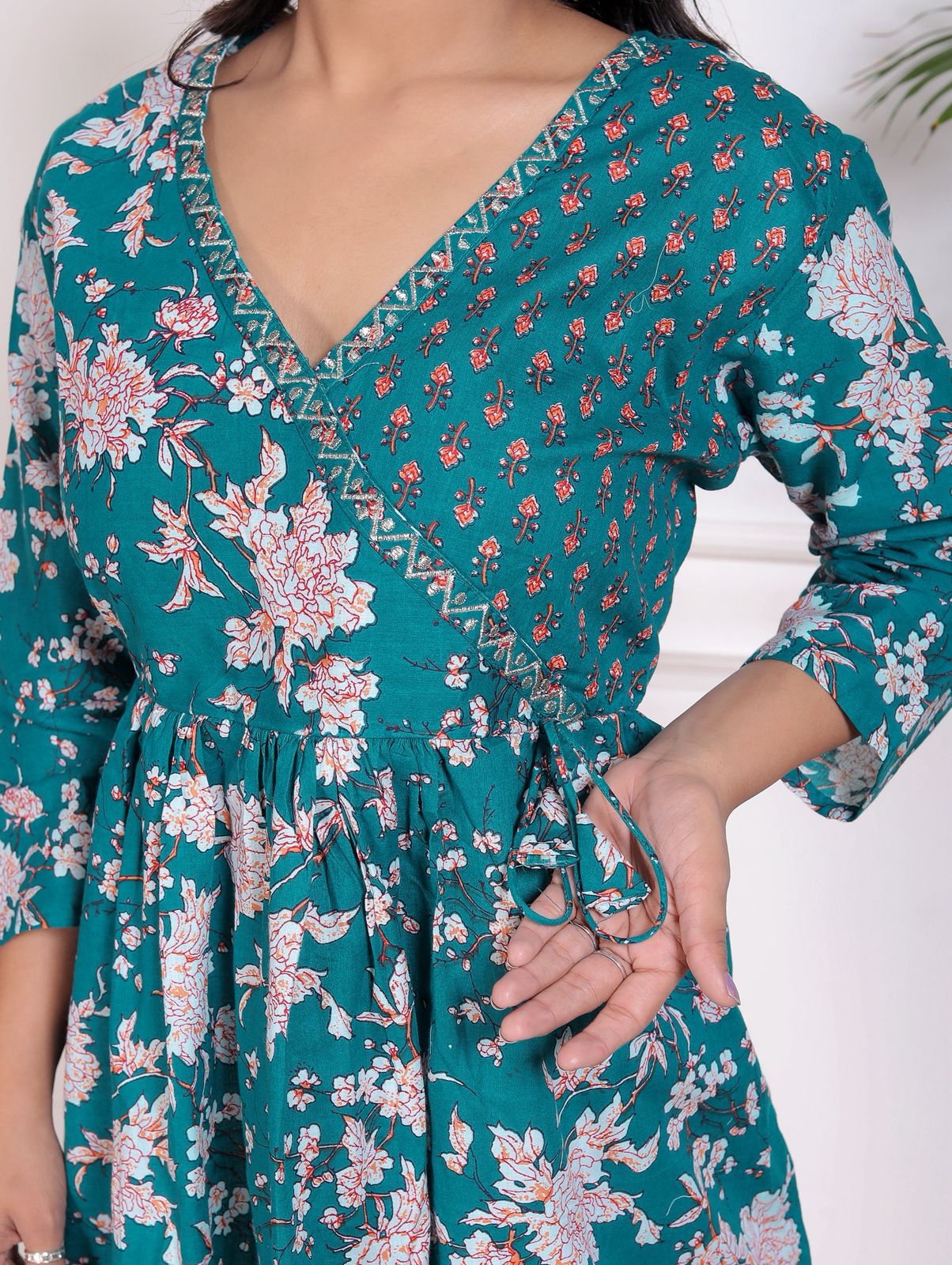 Cotton Top with Khatli Work & Stretchable Dori