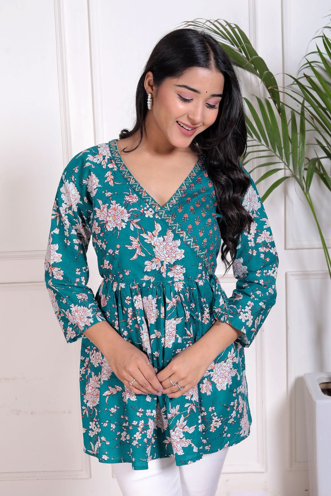 Cotton Top with Khatli Work & Stretchable Dori