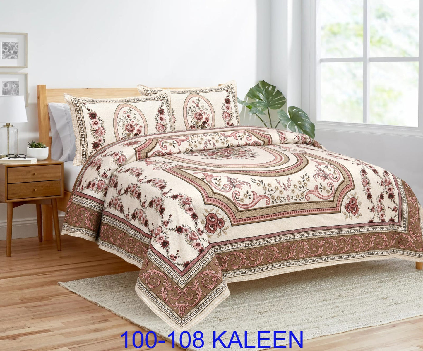 Cotton viscose Bedsheet 100x108 Inches with Pillow Covers – Stitched Sides