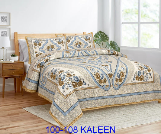 Cotton viscose Bedsheet 100x108 Inches with Pillow Covers – Stitched Sides