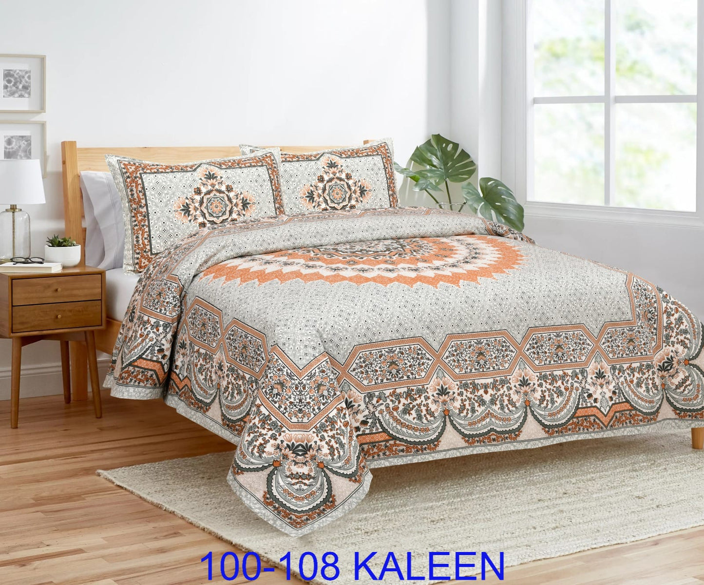 Cotton viscose Bedsheet 100x108 Inches with Pillow Covers – Stitched Sides