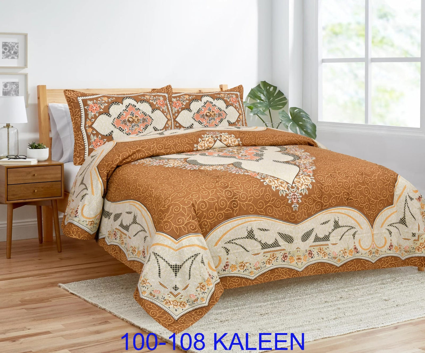 Cotton viscose Bedsheet 100x108 Inches with Pillow Covers – Stitched Sides