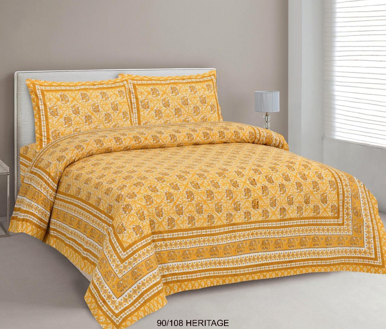 Cotton Viscose Blend Autoloom Bedsheet with 2 Zipper Pillow Covers (90×106 Inches)