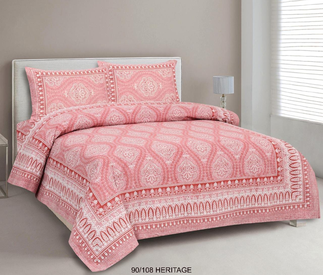 Cotton Viscose Blend Autoloom Bedsheet with 2 Zipper Pillow Covers (90×106 Inches)