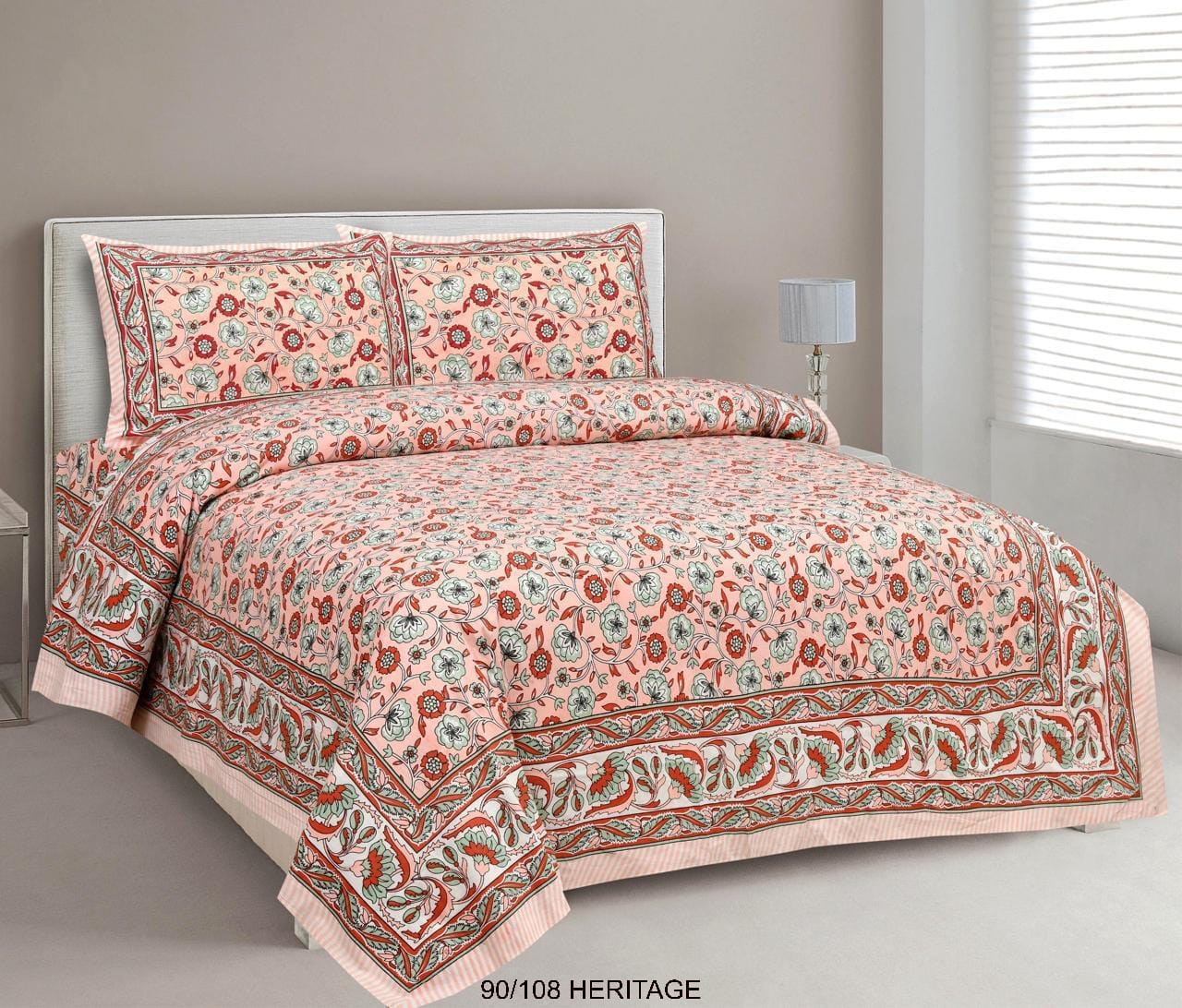 Cotton Viscose Blend Autoloom Bedsheet with 2 Zipper Pillow Covers (90×106 Inches)