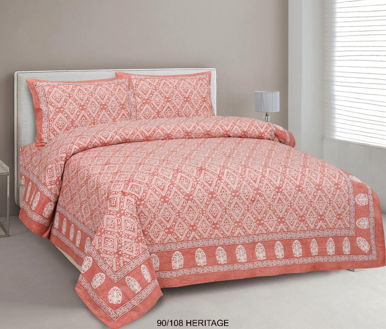 Cotton Viscose Blend Autoloom Bedsheet with 2 Zipper Pillow Covers (90×106 Inches)