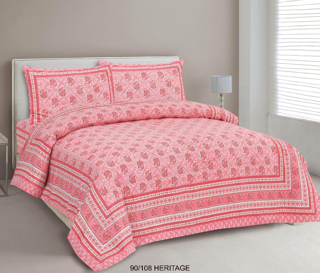 Cotton Viscose Blend Autoloom Bedsheet with 2 Zipper Pillow Covers (90×106 Inches)