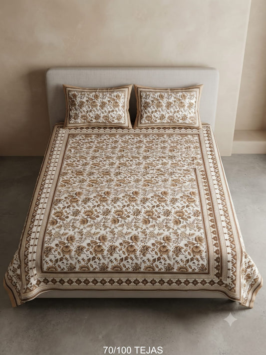 Cotton Viscose Blend Bedsheet with 2 Pillow Covers