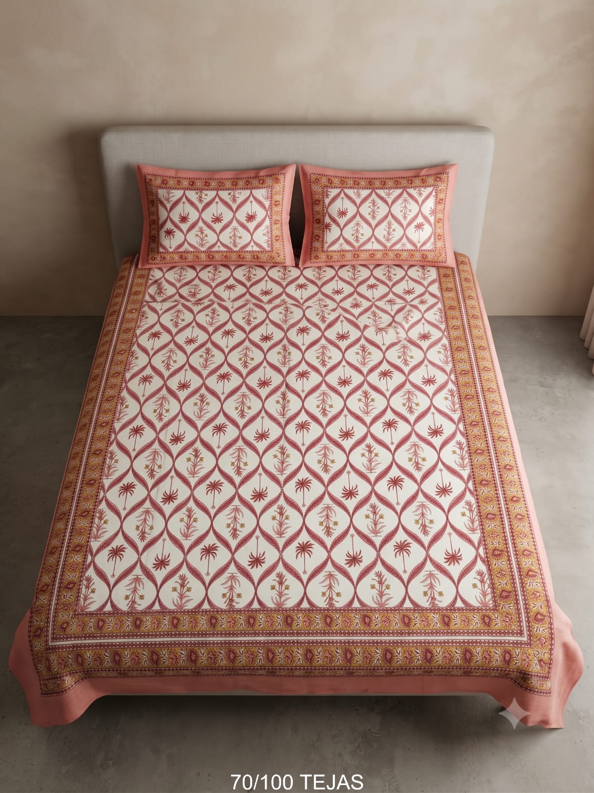 Cotton Viscose Blend Bedsheet with 2 Pillow Covers