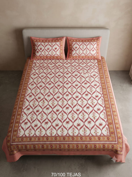 Cotton Viscose Blend Bedsheet with 2 Pillow Covers