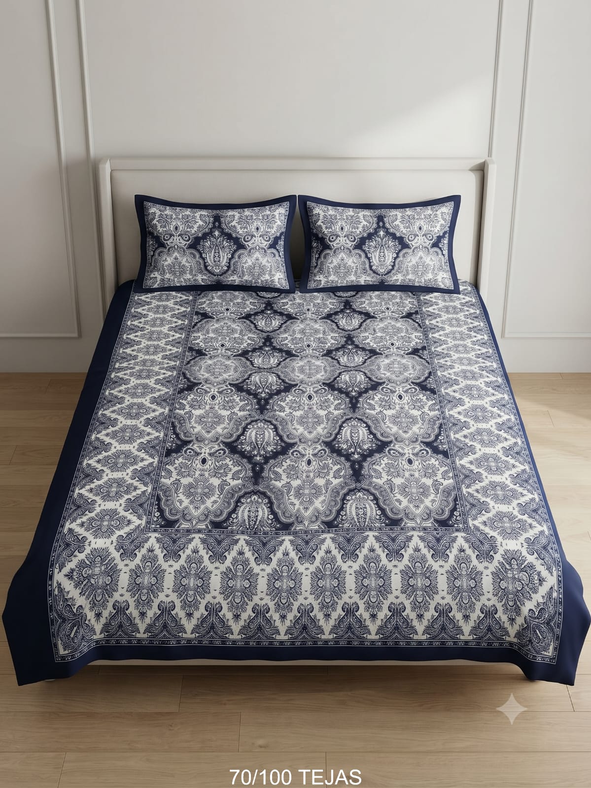Cotton Viscose Blend Bedsheet with 2 Pillow Covers