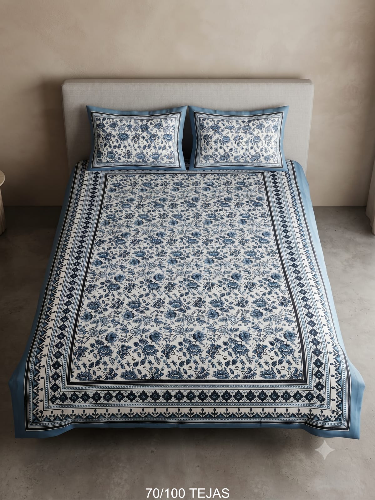 Cotton Viscose Blend Bedsheet with 2 Pillow Covers