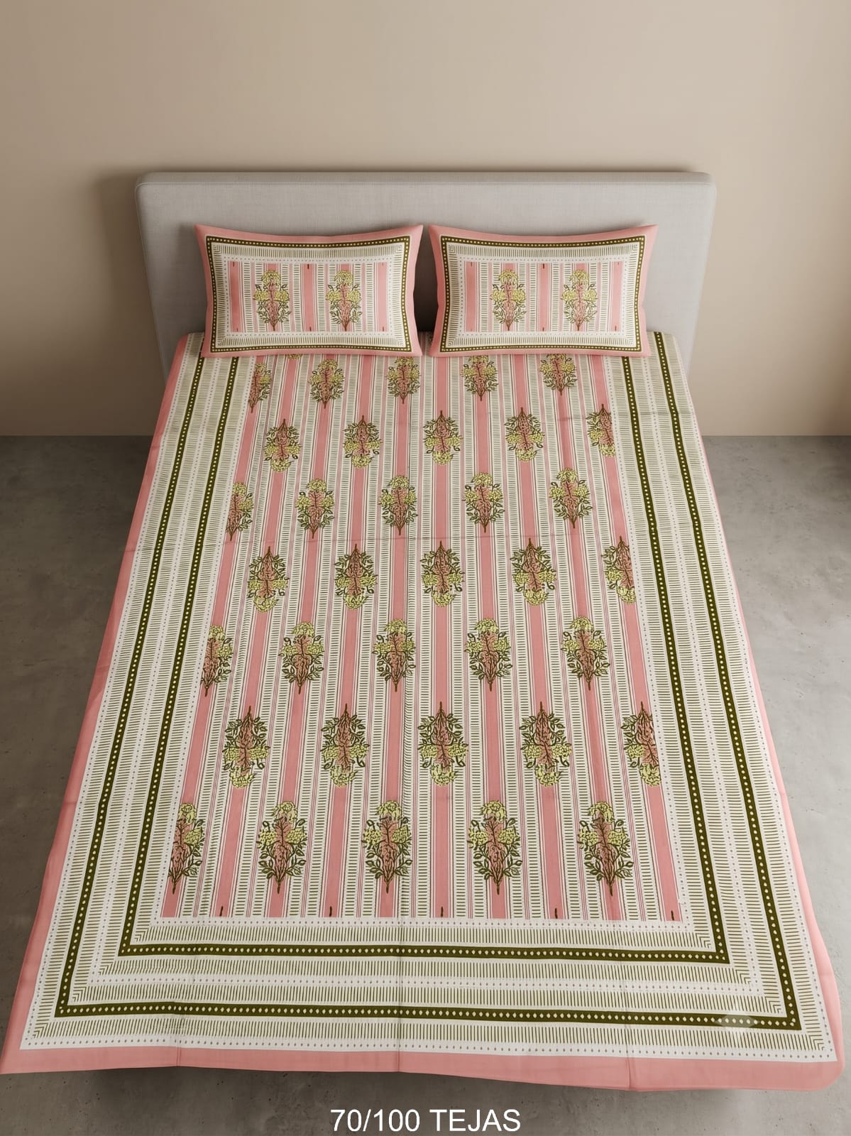 Cotton Viscose Blend Bedsheet with 2 Pillow Covers