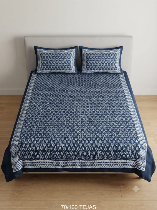 Cotton Viscose Blend Bedsheet with 2 Pillow Covers