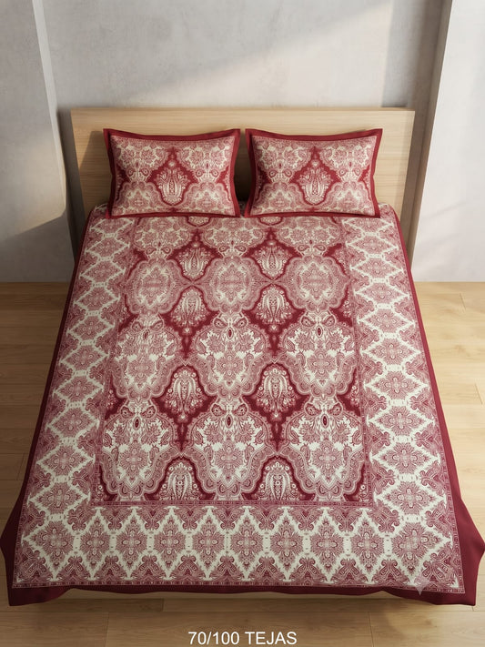 Cotton Viscose Blend Bedsheet with 2 Pillow Covers