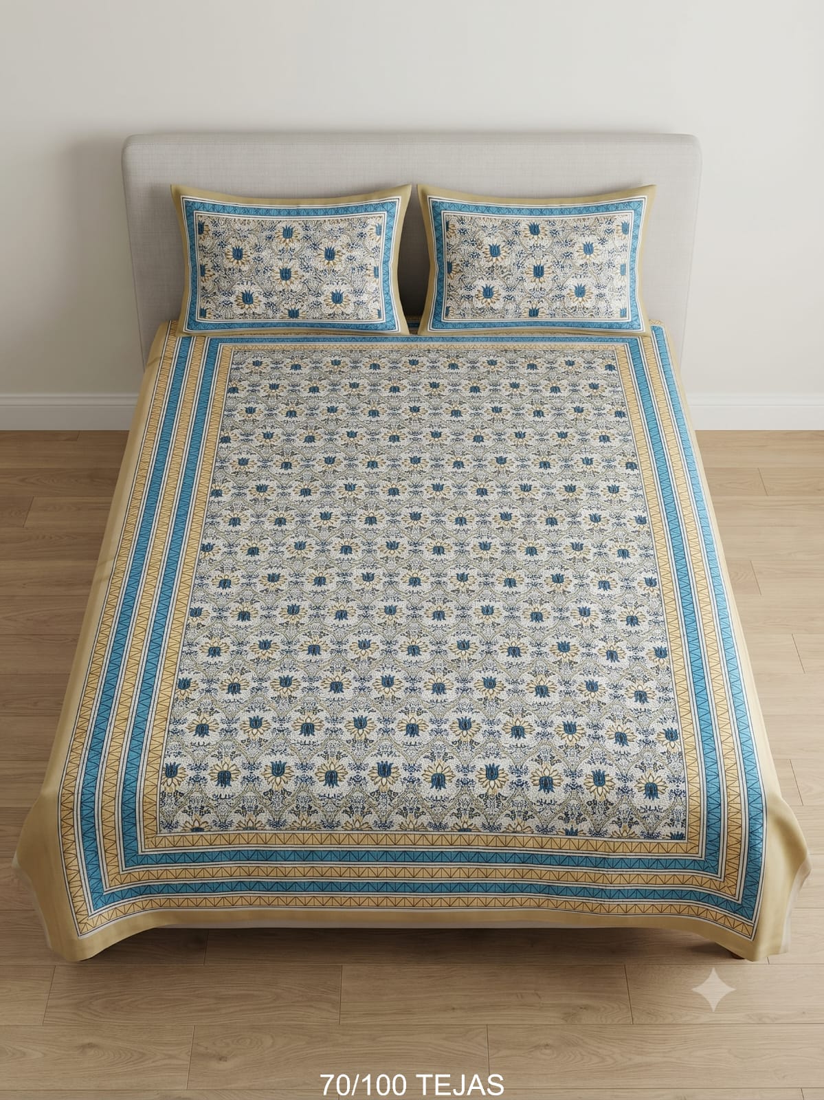 Cotton Viscose Blend Bedsheet with 2 Pillow Covers
