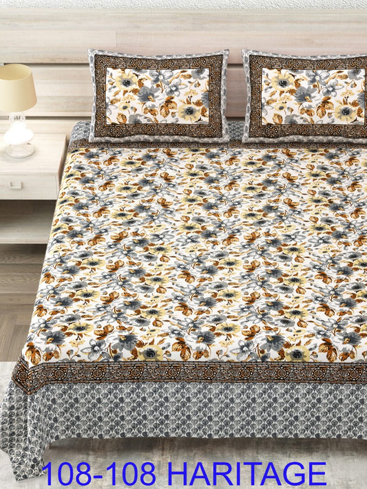 Cotton Viscose Blend King Size Bedsheet (108×108 Inches) with 2 Pillow Covers