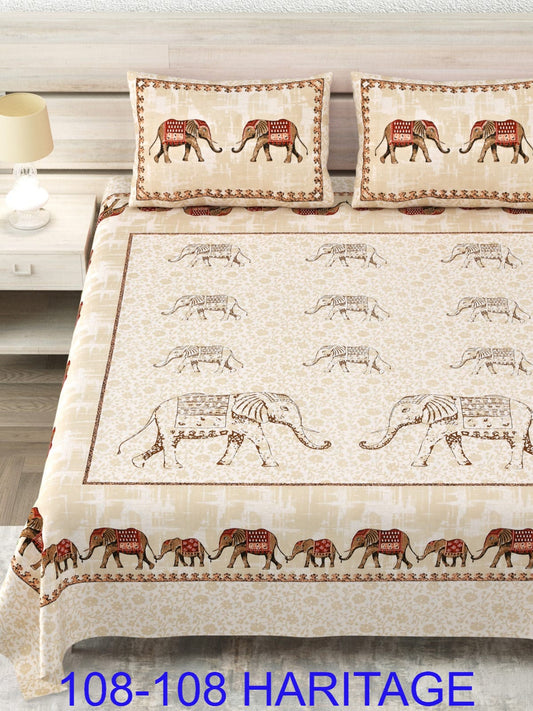 Cotton Viscose Blend King Size Bedsheet (108×108 Inches) with 2 Pillow Covers