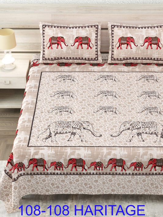 Cotton Viscose Blend King Size Bedsheet (108×108 Inches) with 2 Pillow Covers