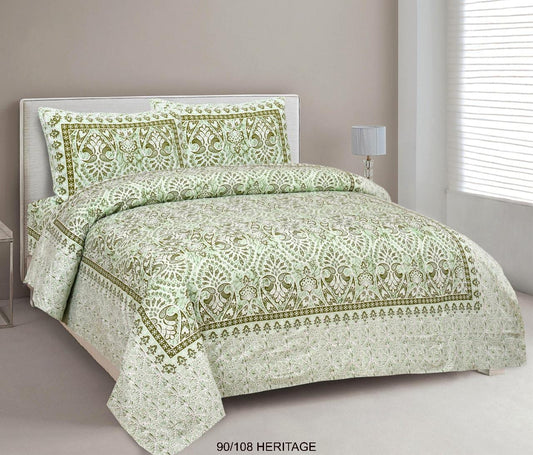 Cotton Viscose Blend King Size Bedsheet with 2 Zipper Pillow Covers