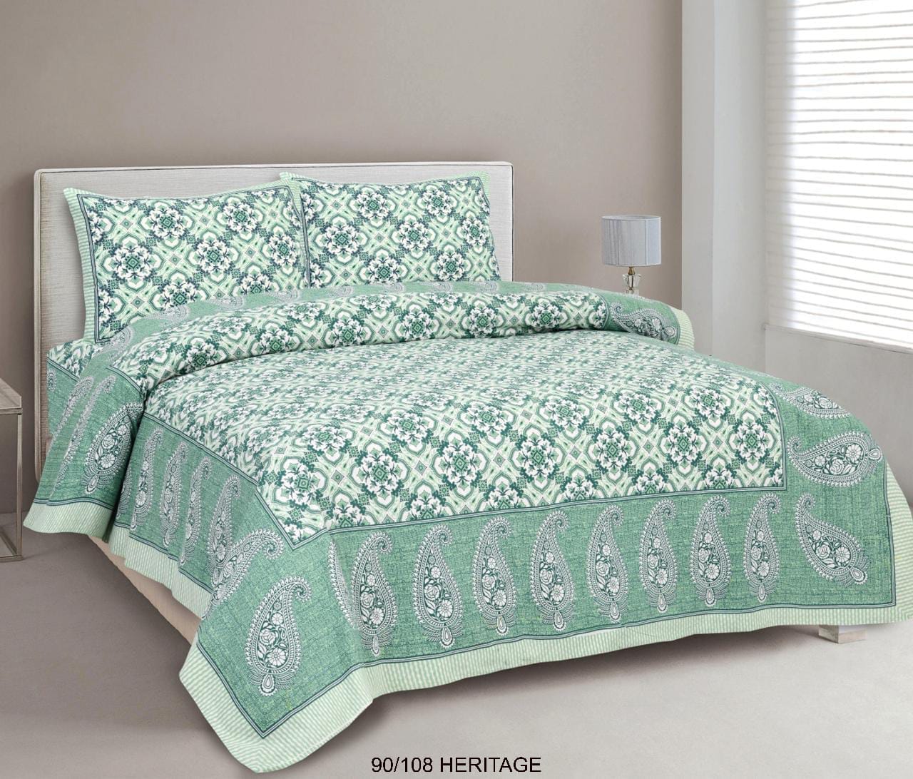 Cotton Viscose Blend King Size Bedsheet with 2 Zipper Pillow Covers