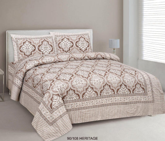 Cotton Viscose Blend King Size Bedsheet with 2 Zipper Pillow Covers
