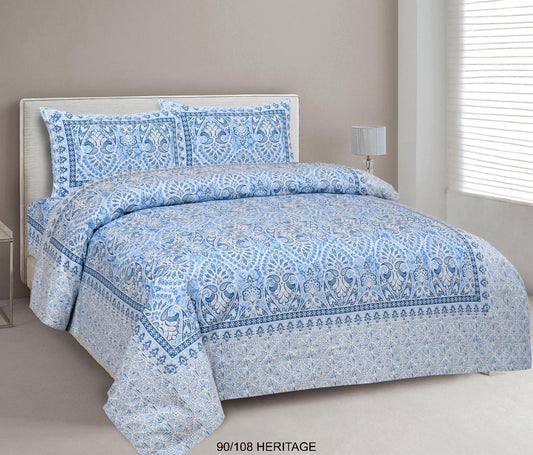 Cotton Viscose Blend King Size Bedsheet with 2 Zipper Pillow Covers