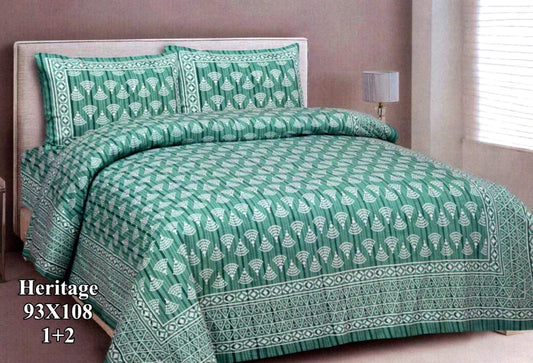 Cotton Viscose Blend King Size Bedsheet with 2 Zipper Pillow Covers