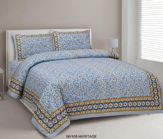 Cotton Viscose Blend King Size Bedsheet with 2 Zipper Pillow Covers