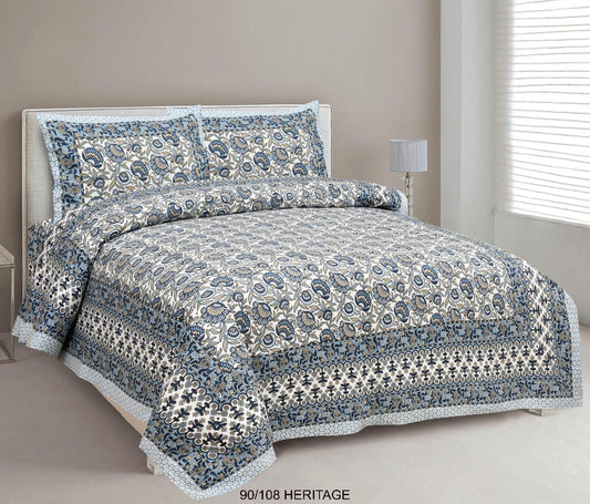 Cotton Viscose Blend King Size Bedsheet with 2 Zipper Pillow Covers