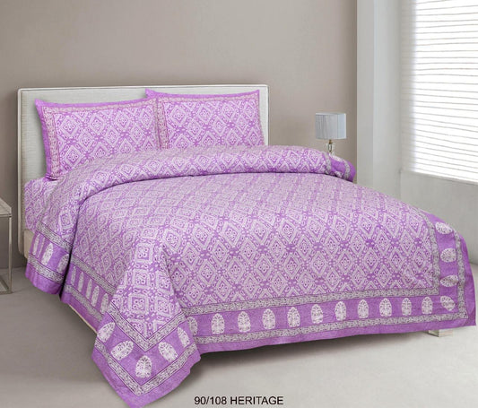 Cotton Viscose Blend King Size Bedsheet with 2 Zipper Pillow Covers