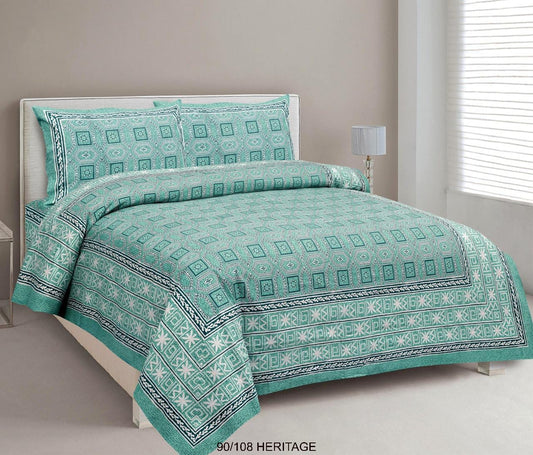 Cotton Viscose Blend King Size Bedsheet with 2 Zipper Pillow Covers