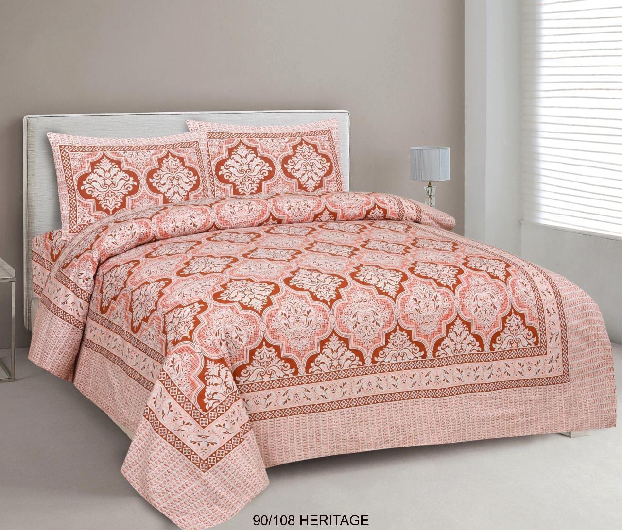 Cotton Viscose Blend King Size Bedsheet with 2 Zipper Pillow Covers