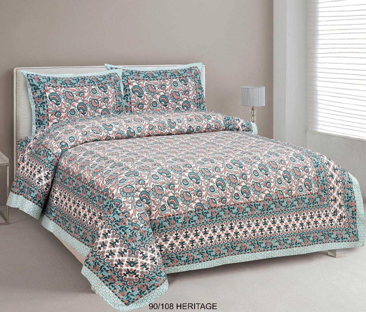 Cotton Viscose Blend King Size Bedsheet with 2 Zipper Pillow Covers