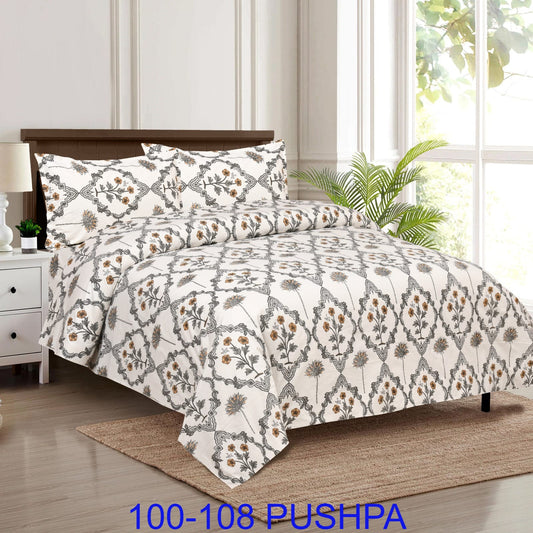 Cotton Viscose Blend King Size Bedsheet with Pillow Covers