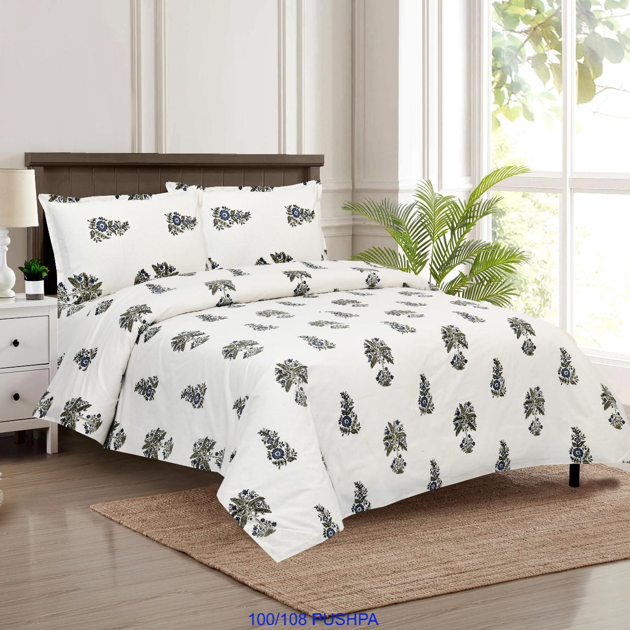 Cotton Viscose Blend King Size Bedsheet with Pillow Covers