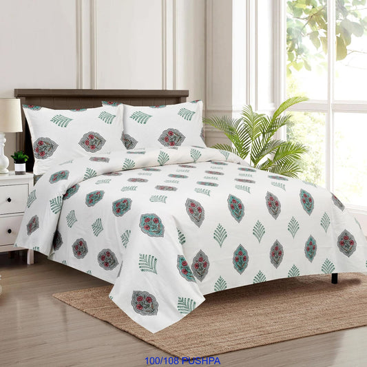 Cotton Viscose Blend King Size Bedsheet with Pillow Covers